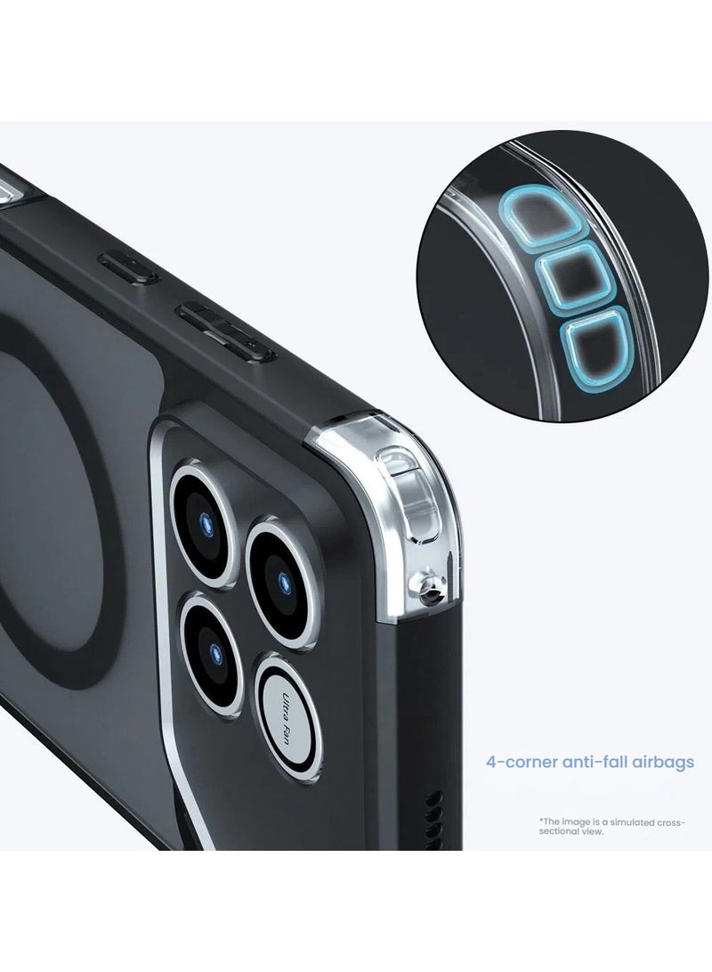 عام غطاء واقي مغناطيسي متوافق مع هواتف Honor WIN / WIN RT، يدعم الشحن اللاسلكي، مصنوع من مادة TPU المختارة بتصميم Airbag رباعي الزوايا للحماية من الصدمات والسقوط. - Image 4